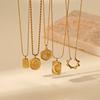 316L Edelstahl Stern Mond Blume Anhänger Halskette für Frauen Minimalistische goldene Kette Halskette Accessoire