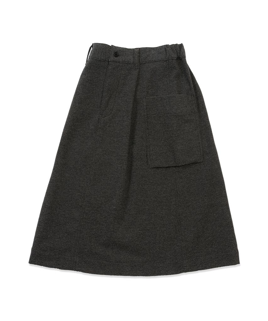 Cotton Bell Out-Pocket Wool Skirt - Wool Charcoal