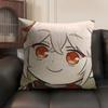 Kaedehara Cute Genshin Impact Cushion Cover Natural Linen Organic Fabric Double-Sided Printing Sofa Home Decor Gift Pillow Case