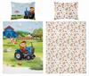 Bamboo Crib Bedding 100x135 Farm Tractor Blue