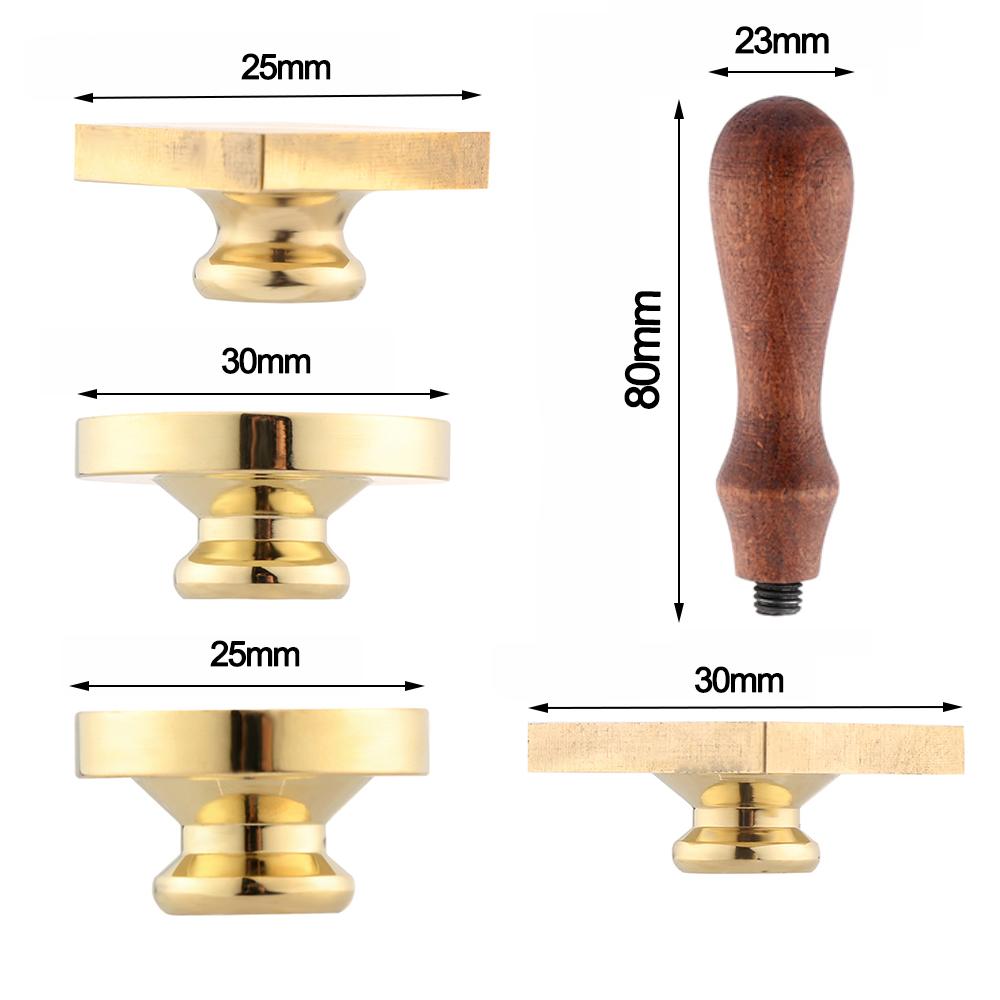 Wood Wax Sealing Stamp Handle Brass Sealing Wax Stamps Head Retro Rosewood Handle Wax Seal Copper Head For Scrapbooking Decor
