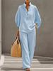 New Cotton and Linen Women's Shirt Set