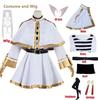 Frieren Cosplay Kostüm Jenseits des Endes der Reise Perücke Schuhe Anime Figuren Magier Kleid Elfenohr Halloween Party Weihnachten für Damen
