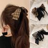 Banana Clip Ribbon Ballet Core Check Hairpin