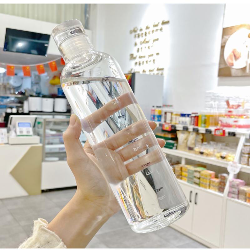 750Ml Water Bottle, Leak-Proof, Graduated, Can Be Used As A Juice Bottle, Transparent Tea/Coffee Cup, Suitable For Students