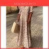 Polyester Vintage Langes Kleid Mit 3D-Druck Und Faltenstil Für Lässige Mode