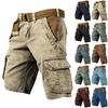 Herr sommar tryckta utomhusshorts Herr lösa shorts med flera fickor