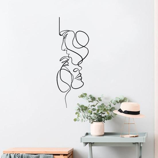 Wall Ornament Minimalist 3D Face Line Art Silhouette Wall Hanging Iron Abstract Craft for Home Decoration Adult Sex Wear