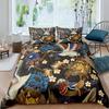 Japanse Kraan Dekbedovertrek King Queen Size Golf Bloem Ukiyo-e Stijl Beddengoedset Oosterse Cultuur 2/3 stuks Polyester Dekbedovertrek