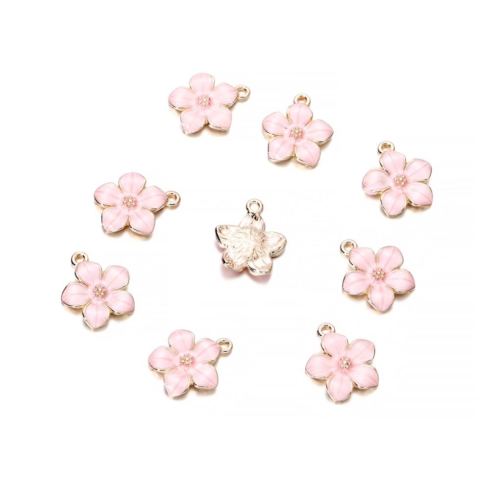10Pcs Colorful Alloy Drop Oil Daisies Charm Flower Plant Pendant for DIY Bracelet Necklace Earrings Jewelry Making Accessories
