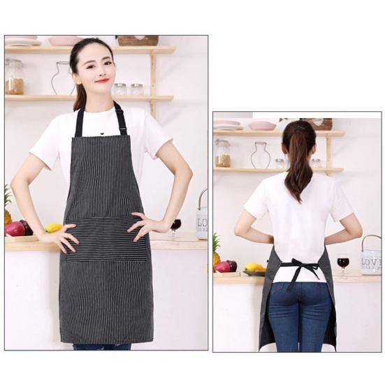 Bib Aprons with 2 Pockets for Women Men Chef Heat Resistant Adjustable Tie Large Pockets Kitchen Cooking Apron