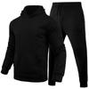 And Men's And Women's Casual European Size Blank Solid Color Set Fleece Loose Hoodie And Pants Two-piece Set