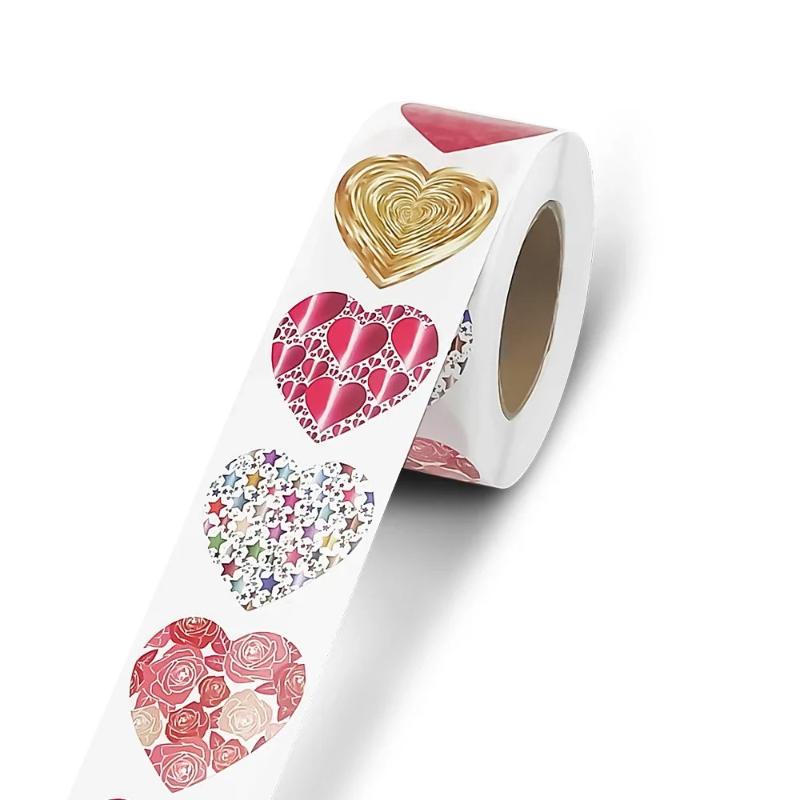 500pcs Heart Shape Valentine's Day Stickers Birthday Party Seal Labels Good Cute Stickers Box Tag