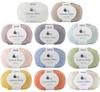Fir de lână brută 11 gheme Knitworm Cashmy baby Gota 50g Set toate culorile (aproximativ. 145m)