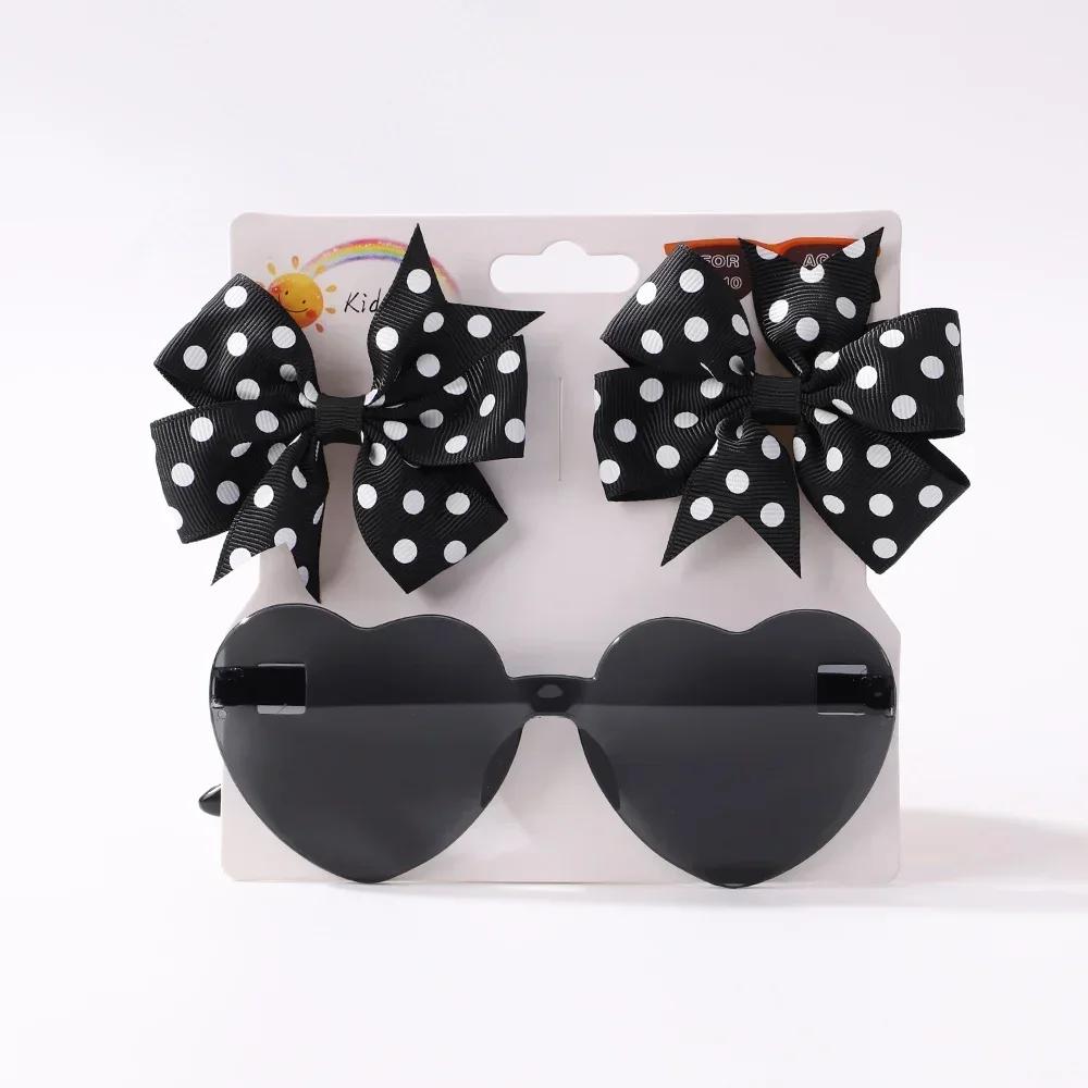 Bellissima Fermaglio per Capelli Farfalla Scintillante Set Accessori per Capelli Occhiali Moda Pois Set di Fermagli per Capelli per Bambini Occhiali Amore Copricapo per Ragazze