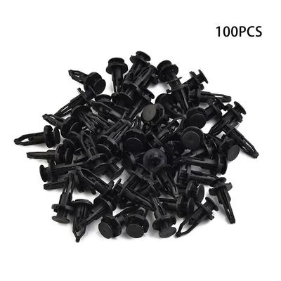 100 st 9 mm Bil Stötfångare Bakre Kåpa Trycktyp Klämma Plast Fästklämma Fästelement