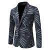 Men Printing Suit Jacket Dinner Party Prom Wedding Stylish Tuxedo