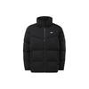 Solid Color Stand Collar Warm Zipper Jacket Down Coat Unisex Jackets Black HS3887