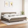 Maison Exclusive - Bed Slat Base with Taupe Mattress 200x200 Cm Fabric