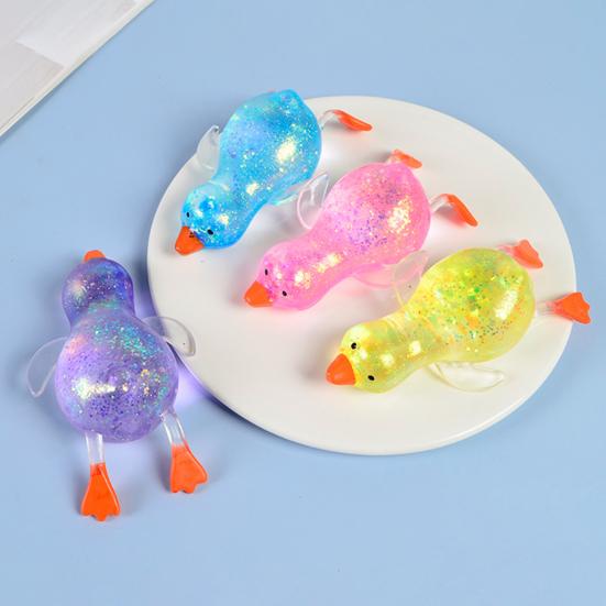 2/3/4 ks Priehľadná kačička s trblietkami Stláčacia hračka Mini ležiaca kačička Senzorická hračka na úľavu od úzkosti Pomalé naťahovanie Loptička proti stresu Hračka v tvare zvieraťa