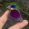 Purple Labradorite Handmade Copper Wire Wrap Jewelry Pendant 2.56" B6S98