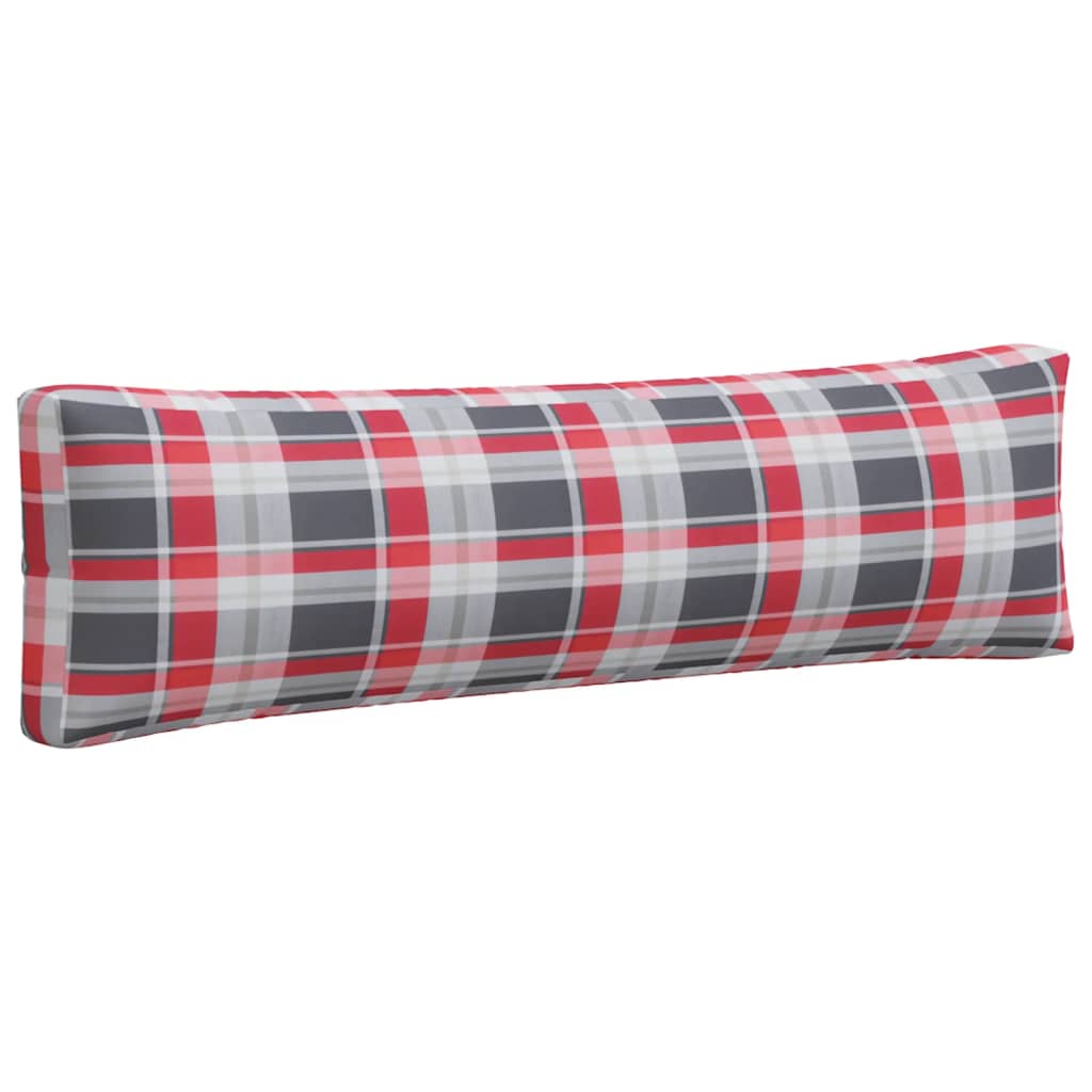 2 Piece Pallet Cushion Set Red Checkered Fabric