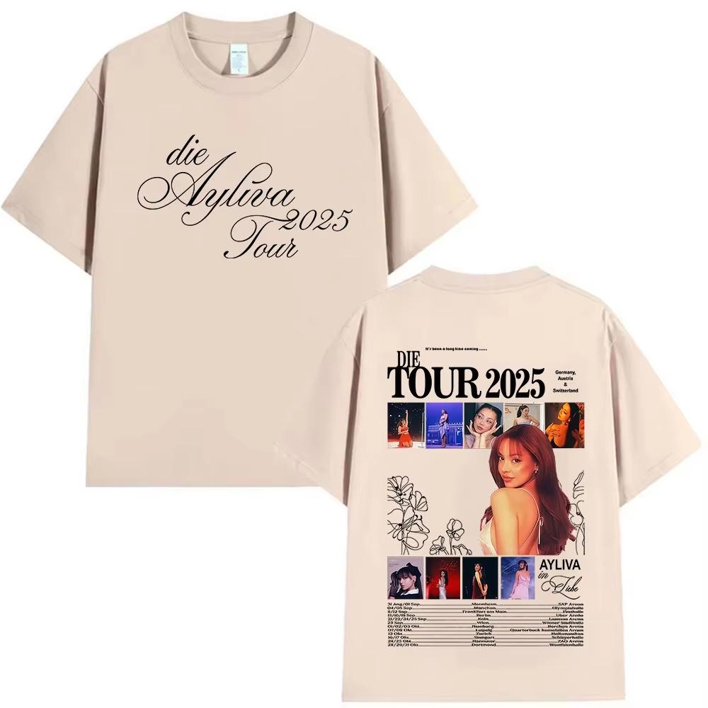 Die Ayliva Tour Graphic T-shirts Men Women Casual Harajuku Oversized T Shirt Retro Fashion Cotton T-shirt Tops