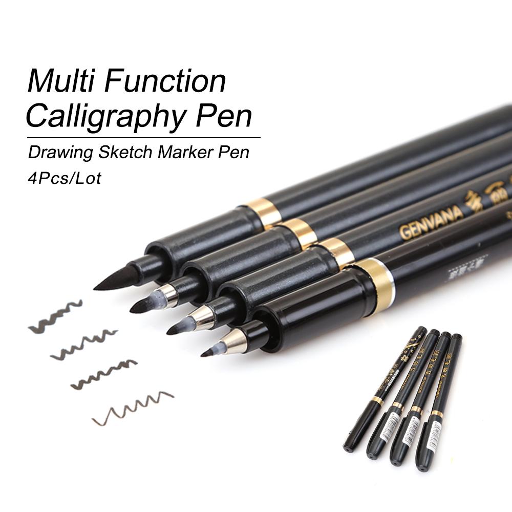 4 Teile/los Multi-Funktion Kalligraphie Stift Haken Linie Zeichnung Skizze Marker Stift