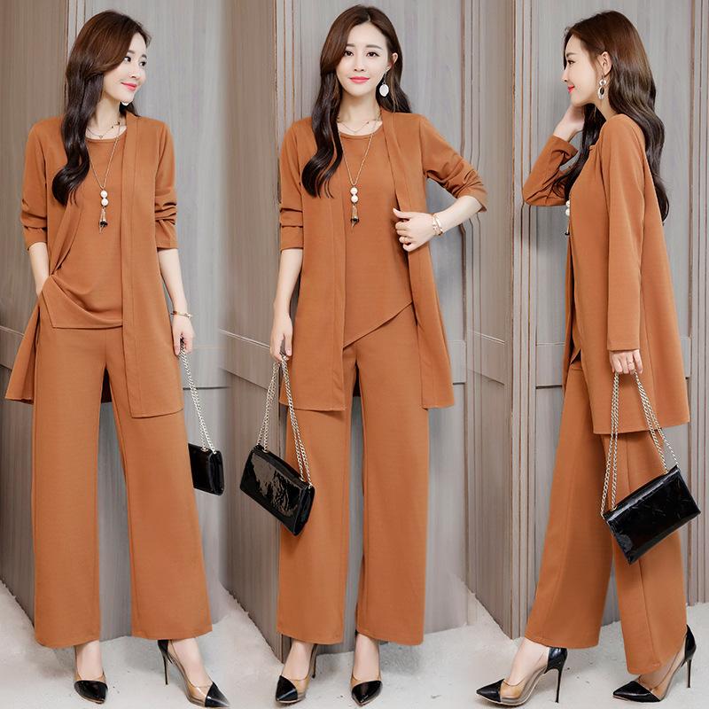 3-delige dames sets herfst winter mode vest+top+broek dunne mode dames driedelige set dames set kleding