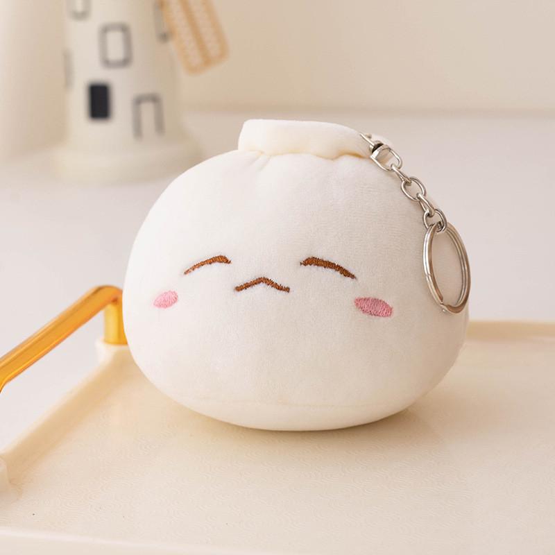 Soft And Cuddly Plush Dumpling Charm Keychain Perfect For Kids Backpack Accessories