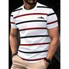 Simple Fashion Striped Graphic T Shirts for Men Summer Casual Short  Sleeve 3D Printed T-shirts Loose Breathable Daily Wear Tees