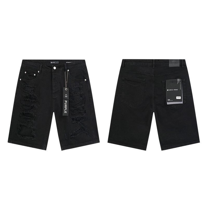 Grensoverschrijdend trendy merk PURPLE BRAND JEANS Europese en Amerikaanse high street losse en veelzijdige jeans shorts heren en dames trend
