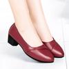 Damen-Schuhe für Frühling und Herbst, flacher Mund, runde Zehen, weiche Lederschuhe, weiche Sohle, niedriger Absatz, All-Match-Arbeits-PU-Schuhe