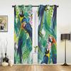 Perroquet de Jungle Tropicale Plantes Vertes Rideaux pour Chambre à Coucher Salon Draperies Cuisine Chambre d'Enfant Rideau de Fenêtre Décoration de Maison