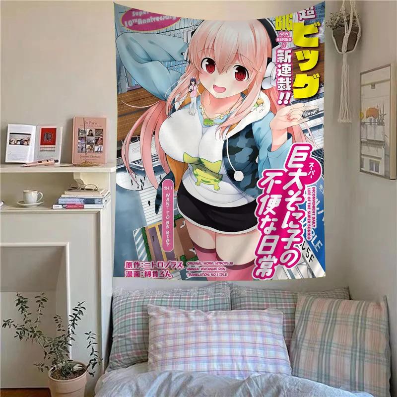 VIKAMA Supersonic Girl Anime Tapestry Aesthetic Wall Hanging Comic Wall Art Suitable for Bedroom Dorm and Home Decor