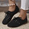 Foreign Trade Large Size One-pedal Single Shoes Women's 2025 New Summer European and American Flat-bottomed Doudou Shoes Versatile Hollow Hole Shoes