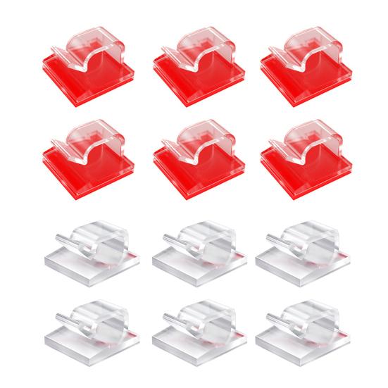 10/50Pcs Clear Cable Management Clip Self Adhesive Multi-functional Wire Fixing Clip Sticky Cord Holder Outdoor Christmas Fairy Light Organizer Clip