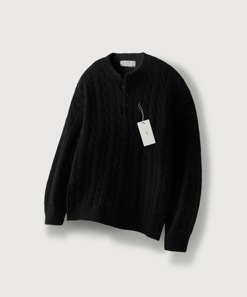 MOOD INSIDE Cable Knit Henley Neck Knit_4 Colors