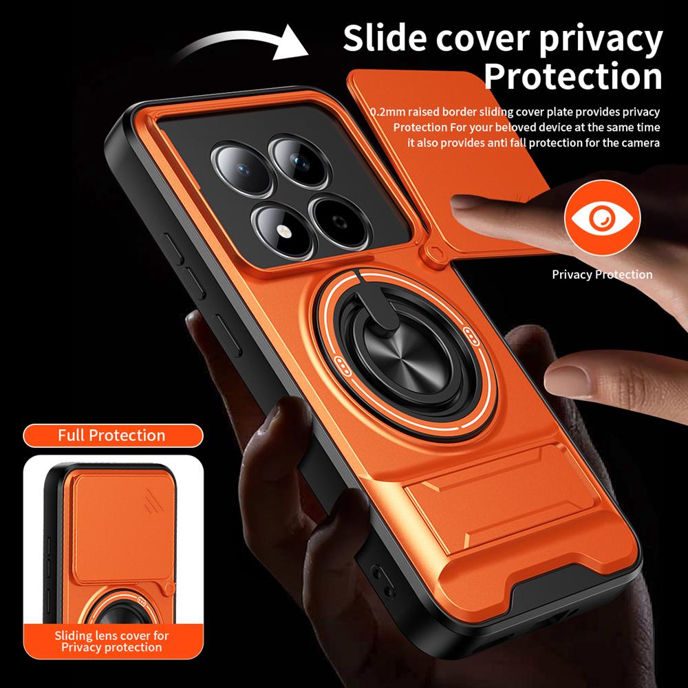 KEYSION Magnetic Phone Case for Xiaomi POCO M8 5G M8 Pro 5G Slide Camera Protection Upright Kickstand Ring Shockproof Back Cover