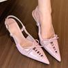 Small-scale Lace-up Pointed-toe High-heeled Sandals. New Style Thin-soled Platform Women's Shoes.