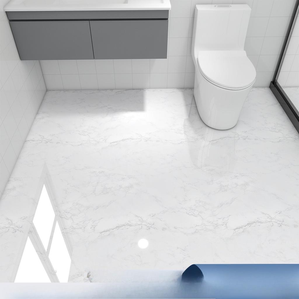 Lmitation Marble Light Luxury Kitchen Floor Waterproof Self-adhesive Wallpaper, Easy To Peel And Stick, Used for Home Kitchen Bathroom Decoration