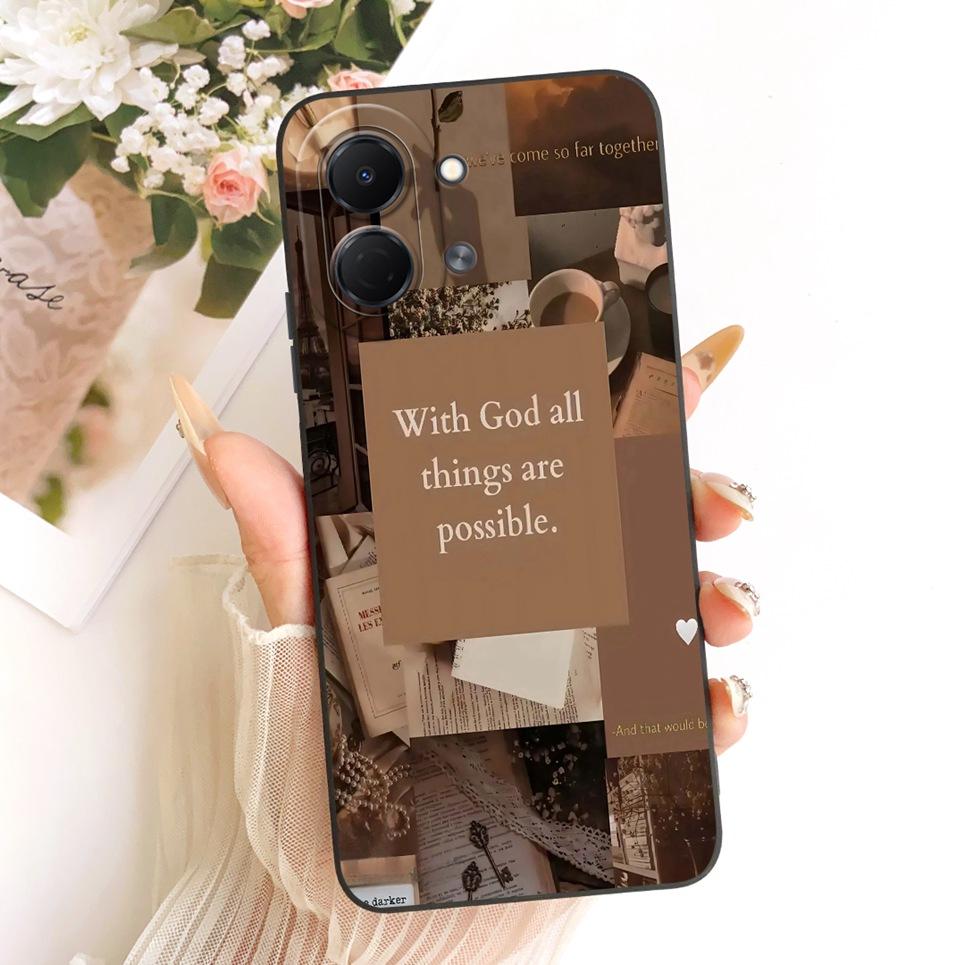 Liquid Silicone Soft Back Cover For Tecno Spark GO 3 GO3 KN3 Phone Case Luxury Girly Flower Butterfly Bow Painting Casing