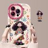 For Apple 17 Mobile Phone Case 16 Promax Curly Hair for IPhone 14 Graffiti Girl 13 Fried Hair 1 Niche 15