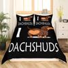 Cartoon Dachshund Bedding Set Cute Sausage Dog Duvet Cover Set Pet Puppy Printed Comforter Cover Animal Polyester Quilt Cover