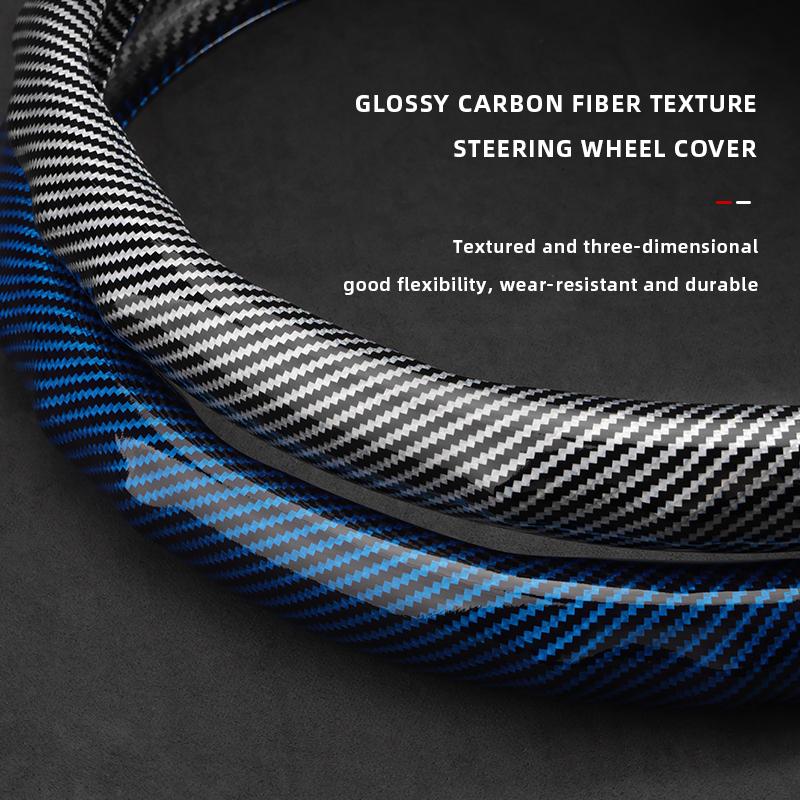 Suitable for Buick Carbon Fiber Texture Steering Wheel Cover Snap-On Wave-Shaped Sporty Design Durable Protective Case Encore Gx Envista Envision