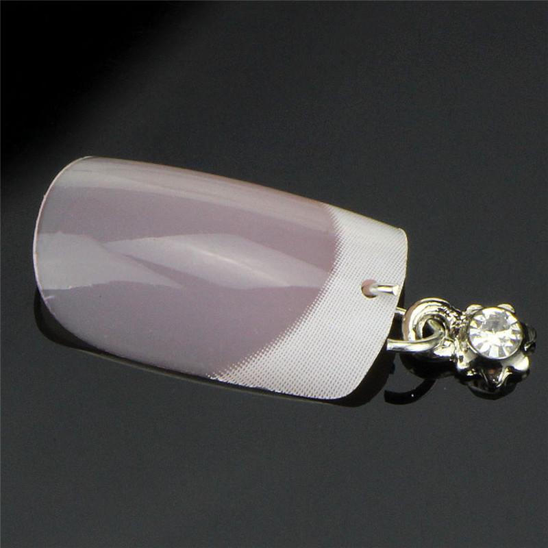 13-delige Verzilverde Nagelhanger Kristal Dames Sieraden Decoratie Manicure Gereedschap