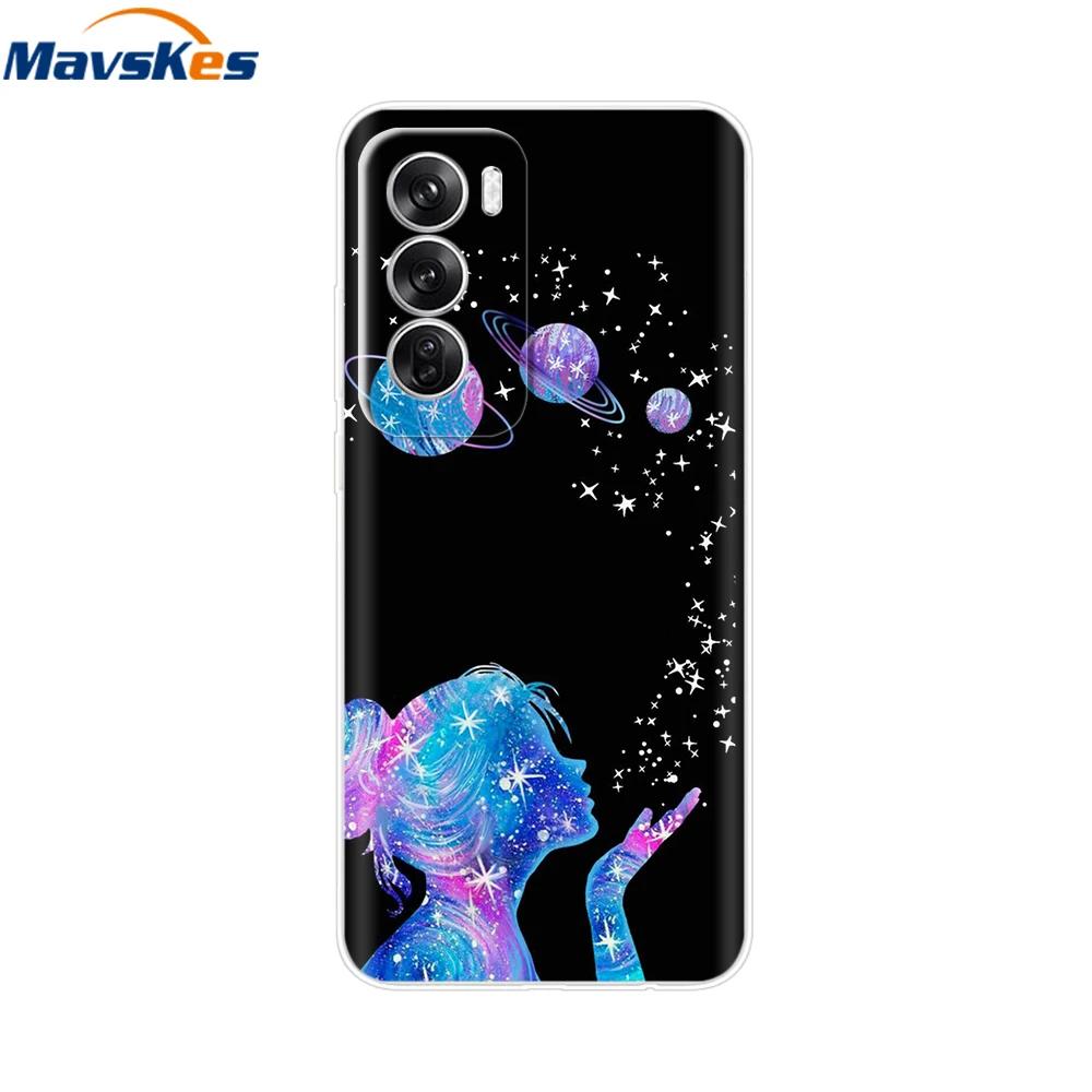 Capa OPPO Reno 12 Pro 5G Moda Flor Silicone Capa de Telefone Para OPPO Reno 12 Capa Reno12 Pro Para-choque 2024 TPU Macio Preto Fundas