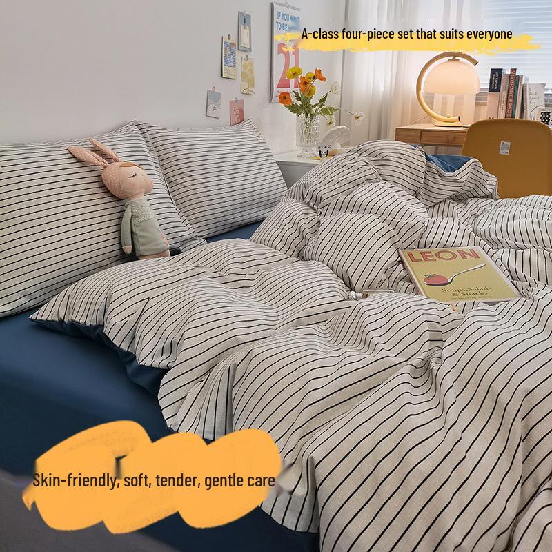 Premium Grade A Cotton Bedding Set for Mother and Baby - Washable, Soft, Includes Duvet Cover, Bed Sheet, and Pillowcase for Dormitory