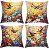 Housses de coussin Artistiques Colibri & Fleurs SauvagesHousse de coussin pour canapé de salon, douce et confortable, décoration de chambre à coucher