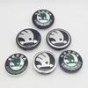 56mm/65mm Green Black Chrome Car Wheel Center Caps Fit for Skoda Rims Hubcaps Cover Emblem Badge Logo Auto Styling Accessories